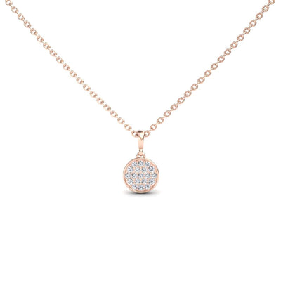 White Diamond Pave Disc Necklace