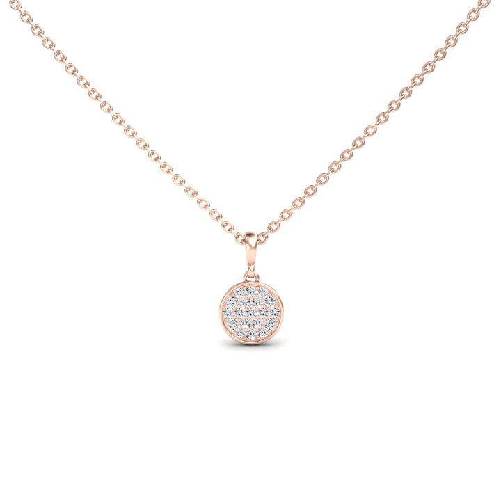 White Diamond Pave Disc Necklace - Rucha
