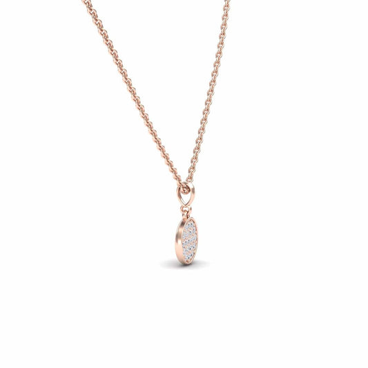 White Diamond Pave Disc Necklace - Rucha