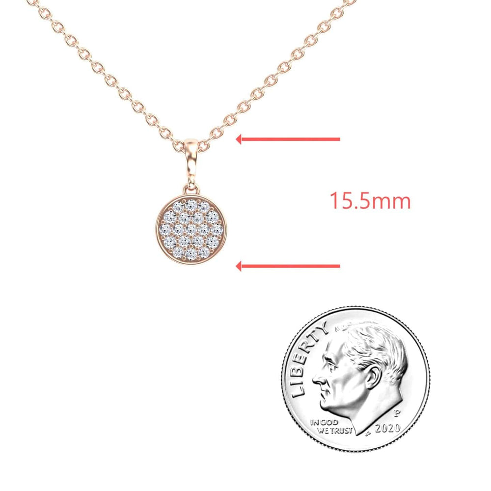 White Diamond Pave Disc Necklace - Rucha