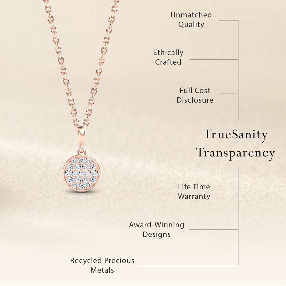 White Diamond Pave Disc Necklace - Rucha