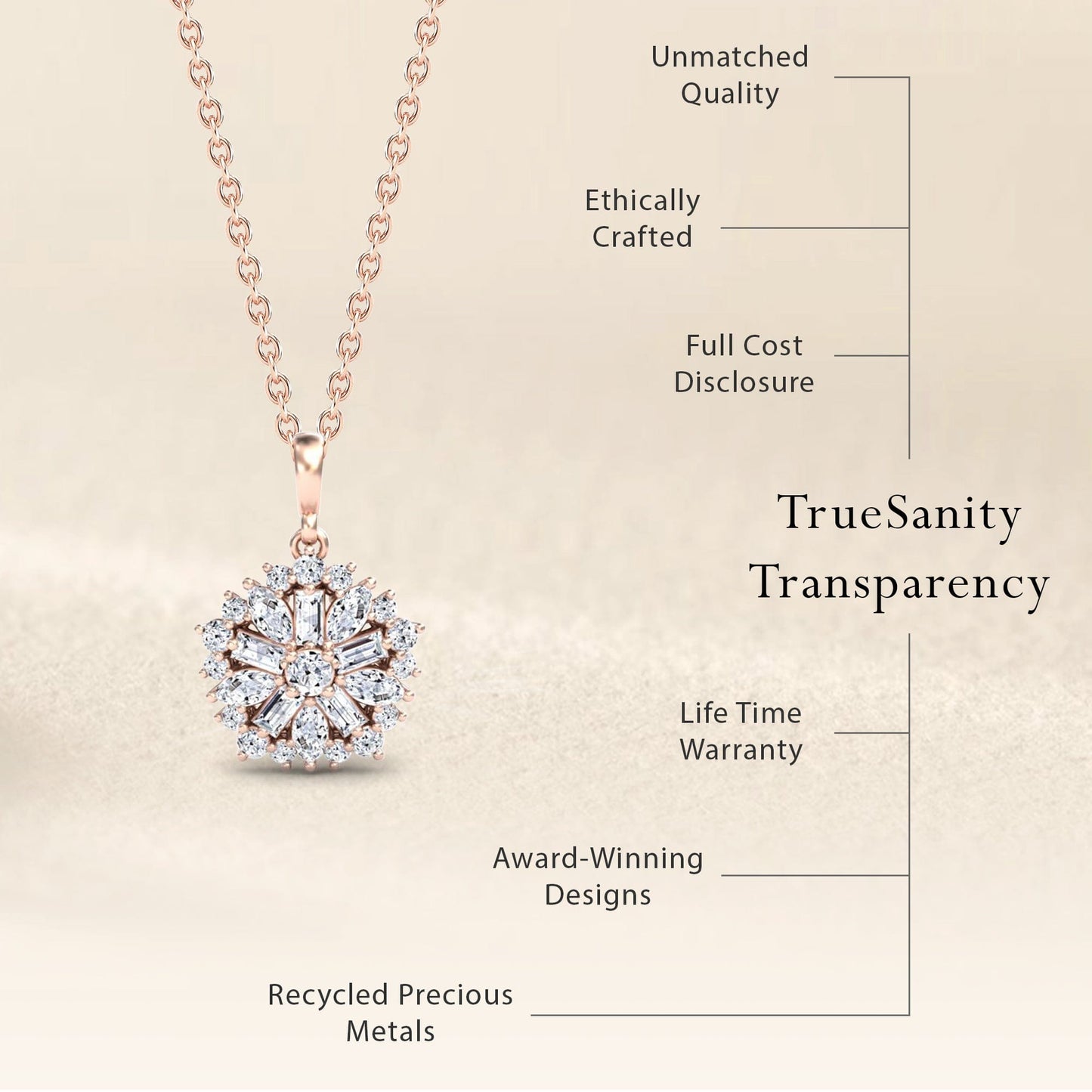 White Diamond Floral Cluster Necklace - Alina