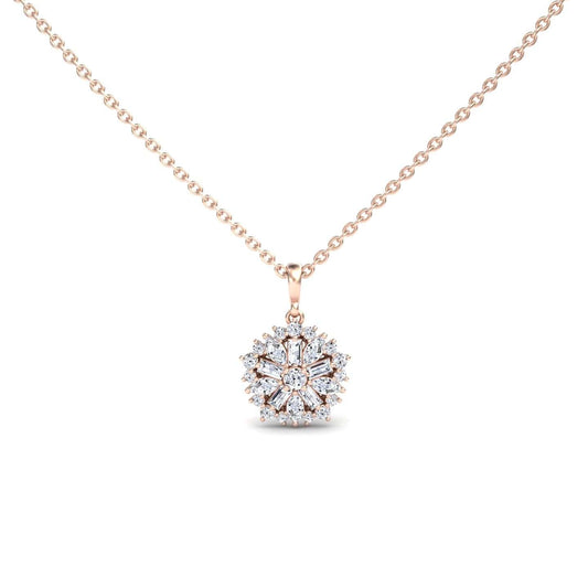 White Diamond Floral Cluster Necklace - Alina