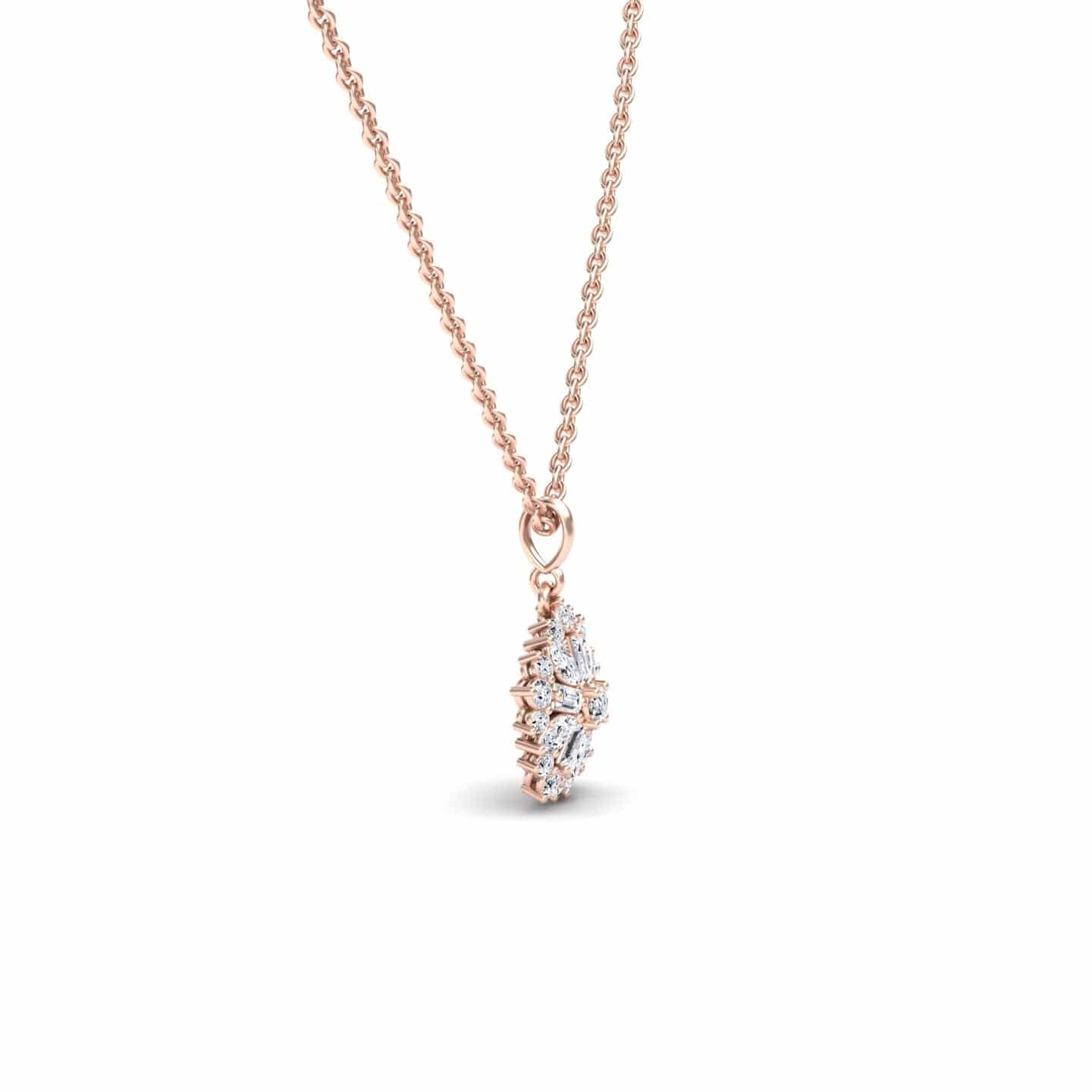 White Diamond Floral Cluster Necklace - Alina