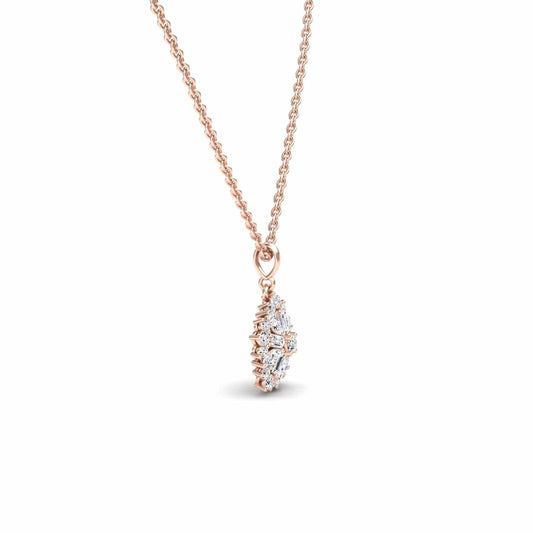 White Diamond Floral Cluster Necklace - Alina