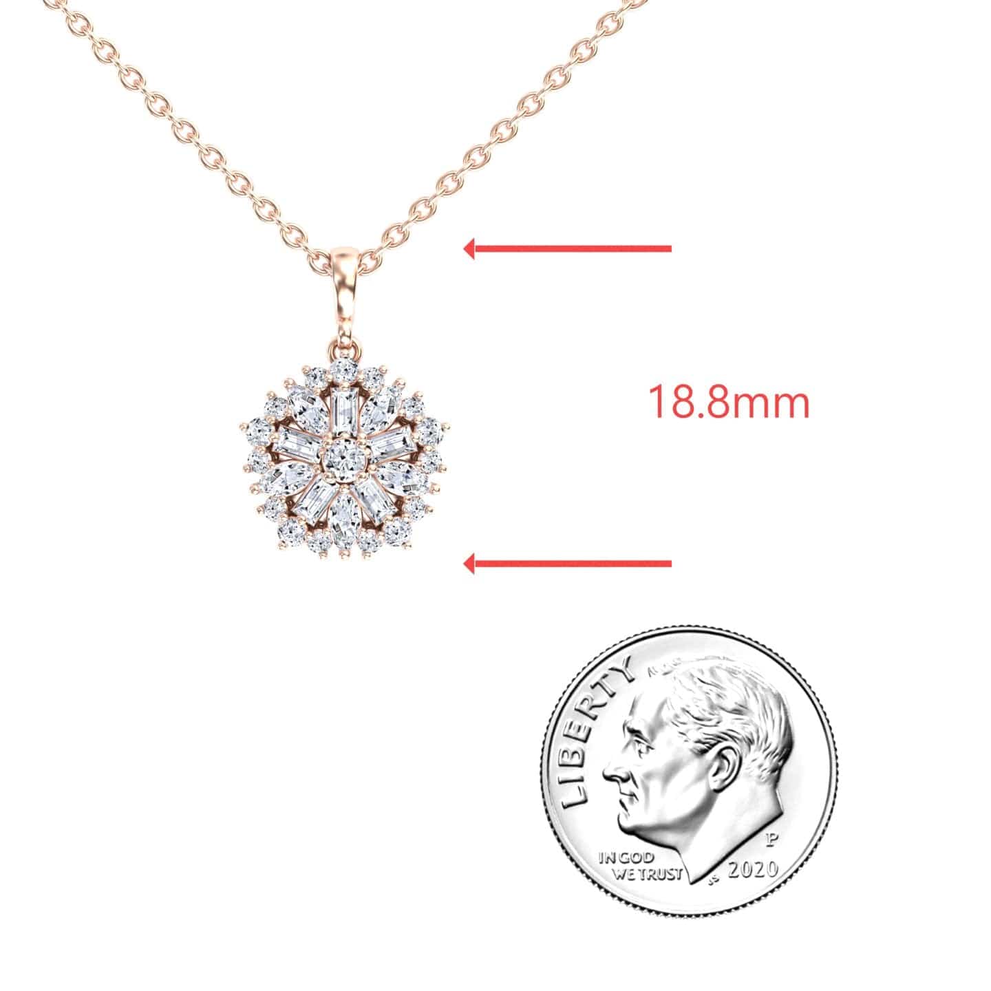 White Diamond Floral Cluster Necklace - Alina