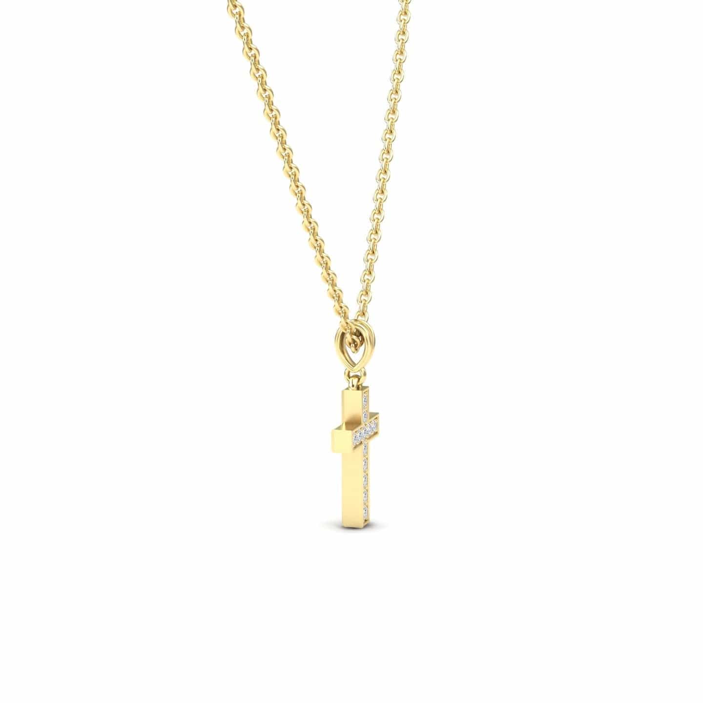 White Diamond Channel-Set Cross Necklace - Dulce