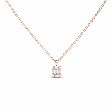 White Diamond Modern Cluster Necklace - Esther