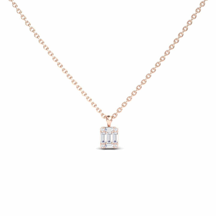 White Diamond Modern Cluster Necklace - Esther