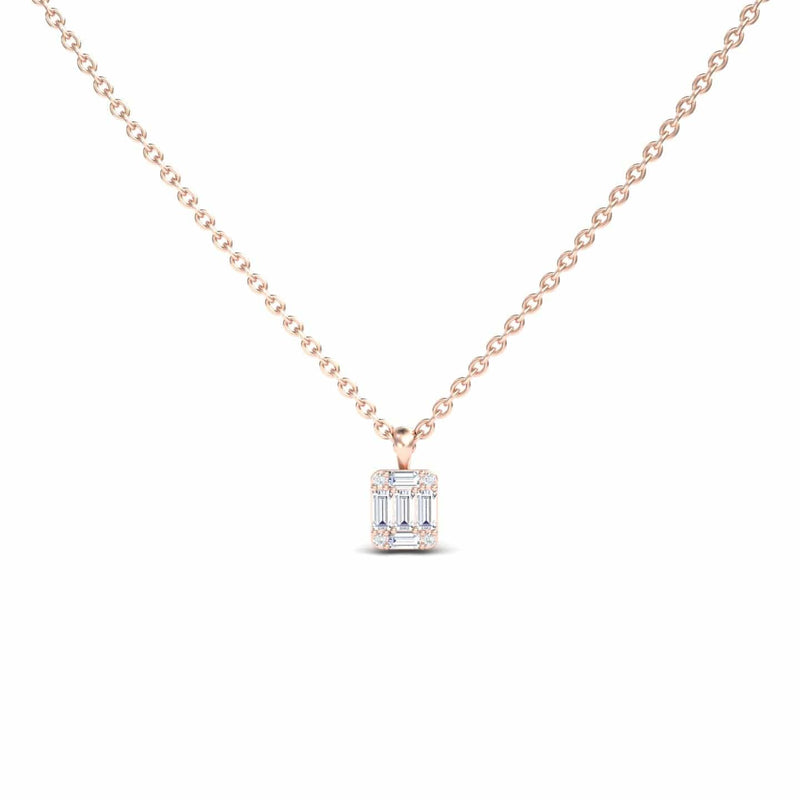 White Diamond Modern Cluster Necklace - Esther
