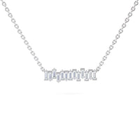 White Diamond Geometric Bar Necklace - Fernanda