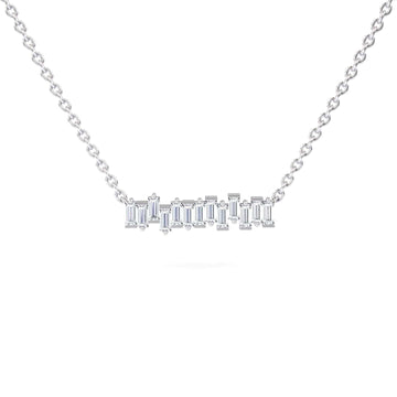 White Diamond Geometric Bar Necklace - Fernanda