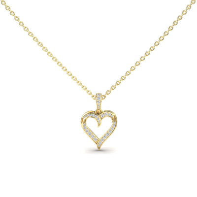 White Diamond Open Heart Necklace