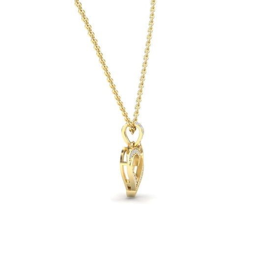 White Diamond Open Heart Necklace - Rivka