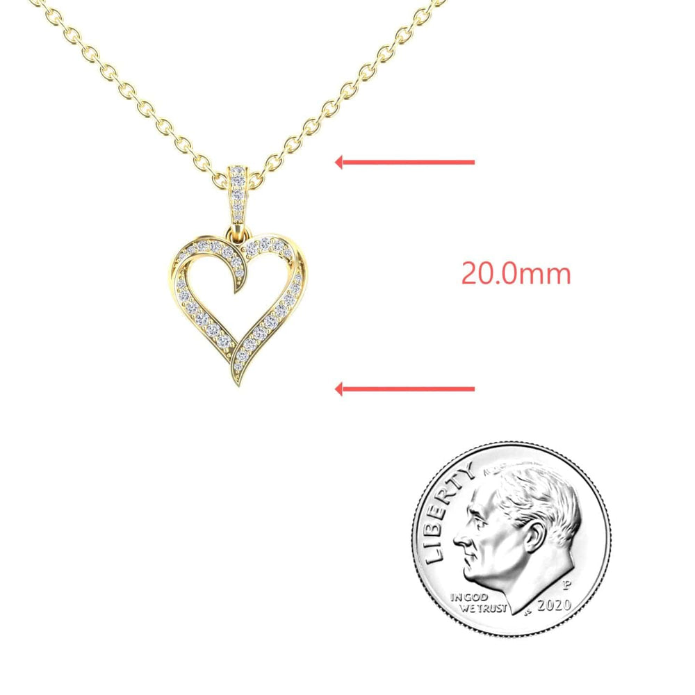 White Diamond Open Heart Necklace - Rivka