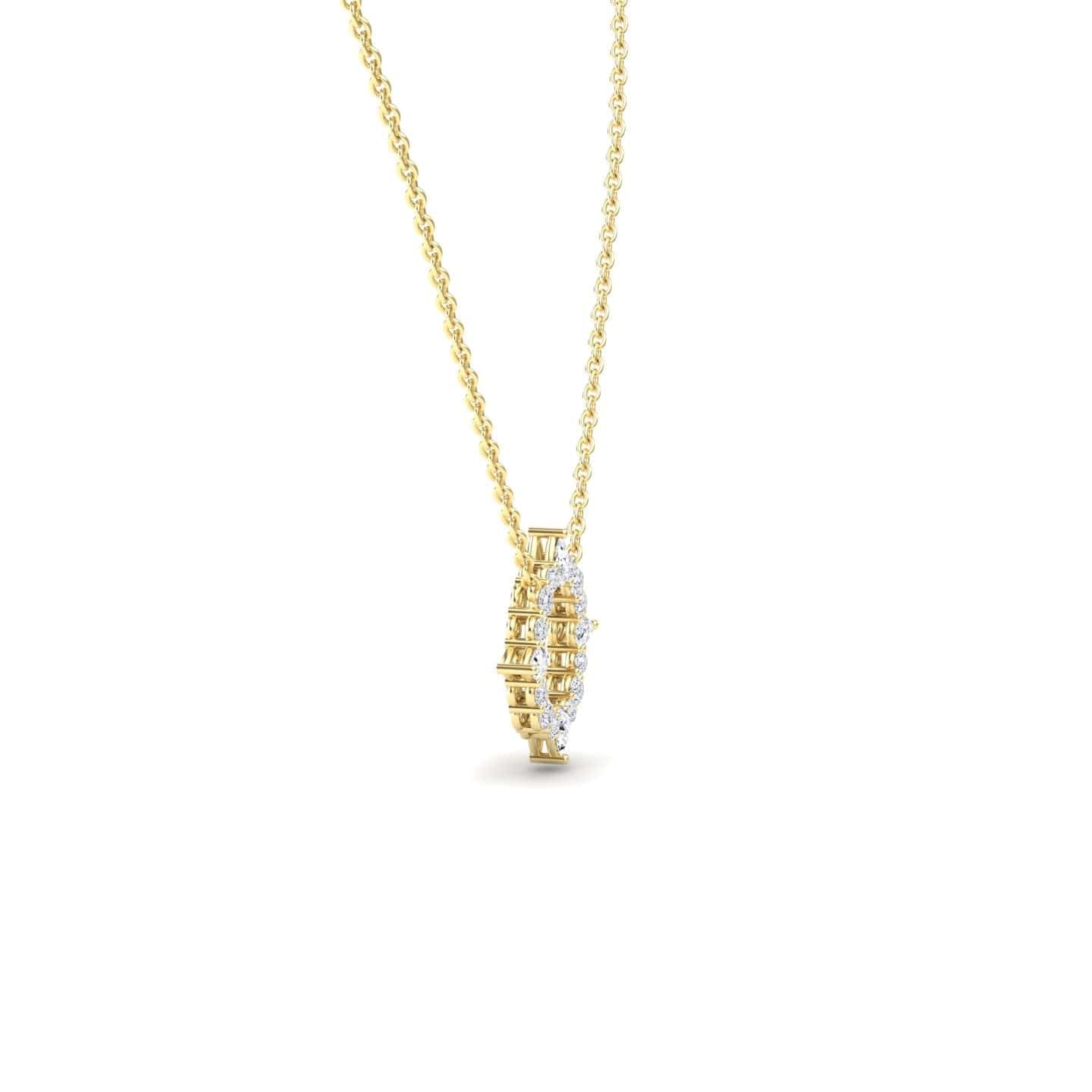 White Diamond Starburst Circle Necklace - Simone