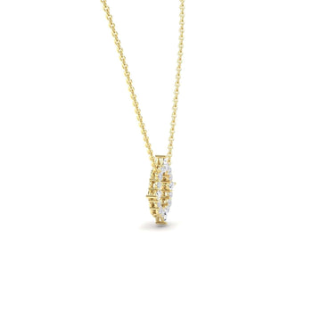 White Diamond Starburst Circle Necklace - Simone