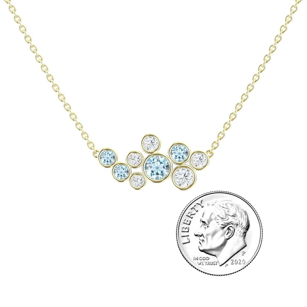 Aquamarine & Diamond Bubble Necklace - Harini