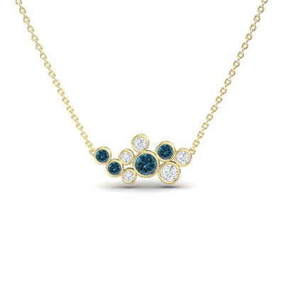 Blue & White Diamond Bubble Necklace