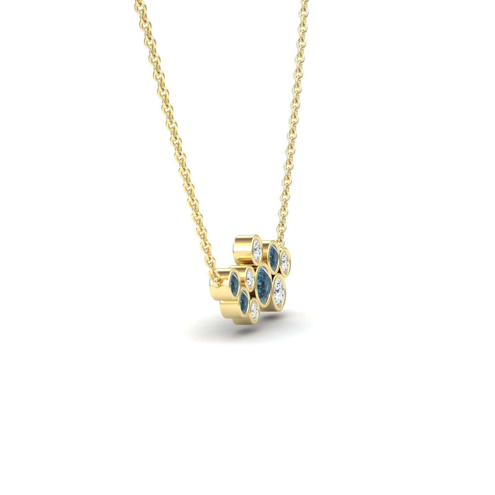 Blue & White Diamond Bubble Necklace - Harini