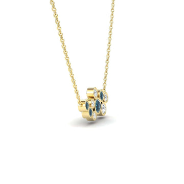 Blue & White Diamond Bubble Necklace - Harini