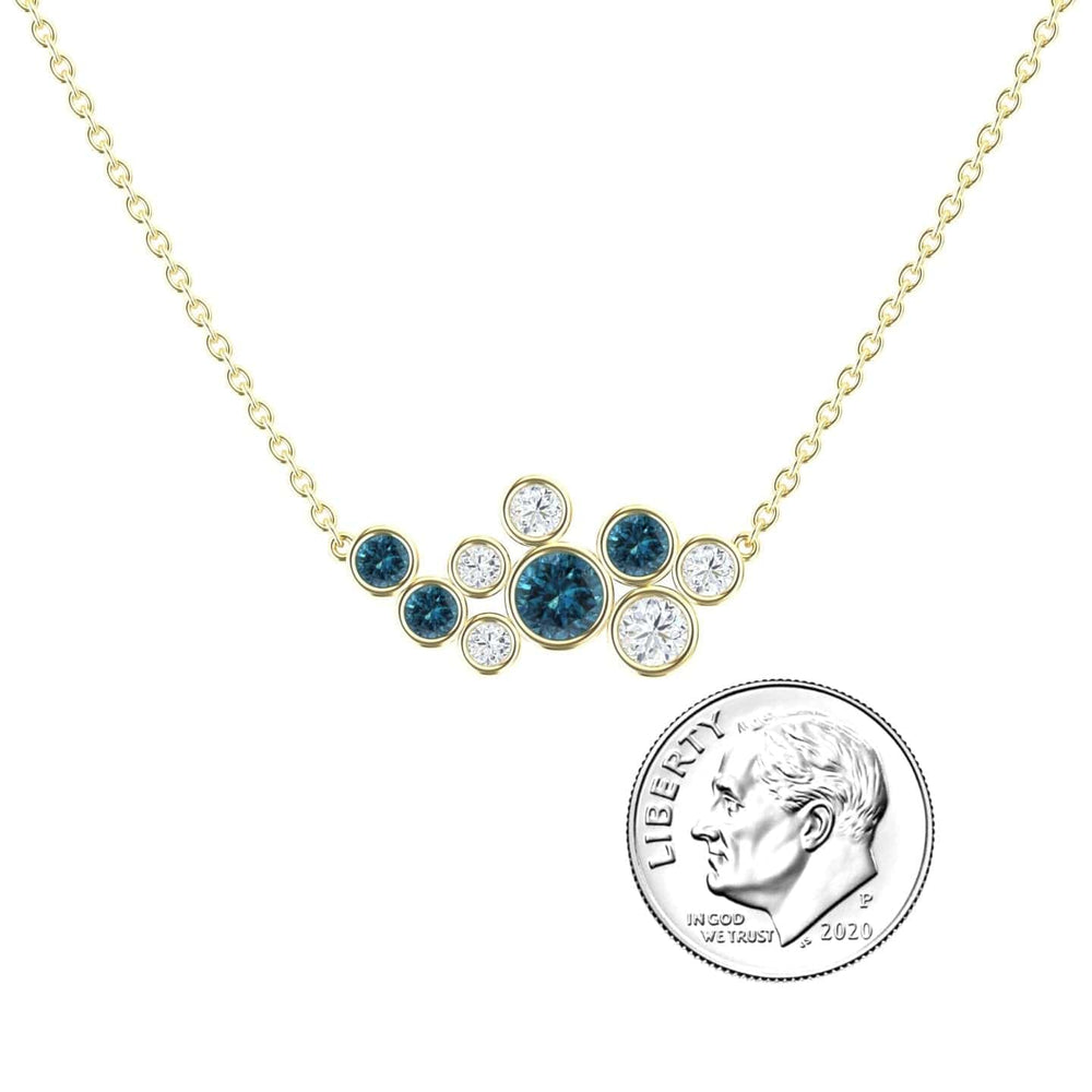Blue & White Diamond Bubble Necklace - Harini