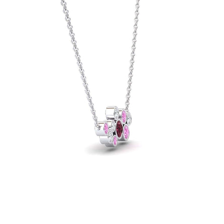 Rhodolite Garnet & Pink Sapphire Bubble Necklace - Harini