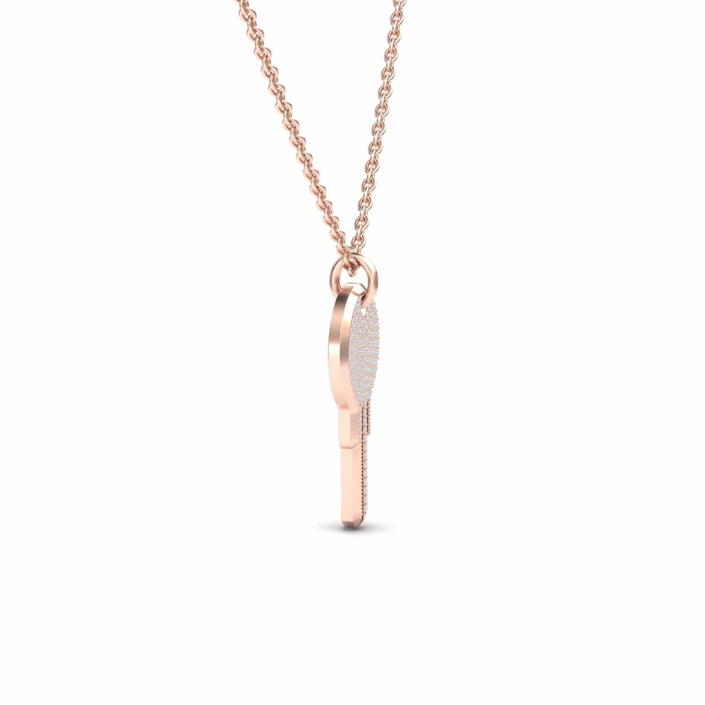 White Diamond Pave Key Necklace - Jayashree