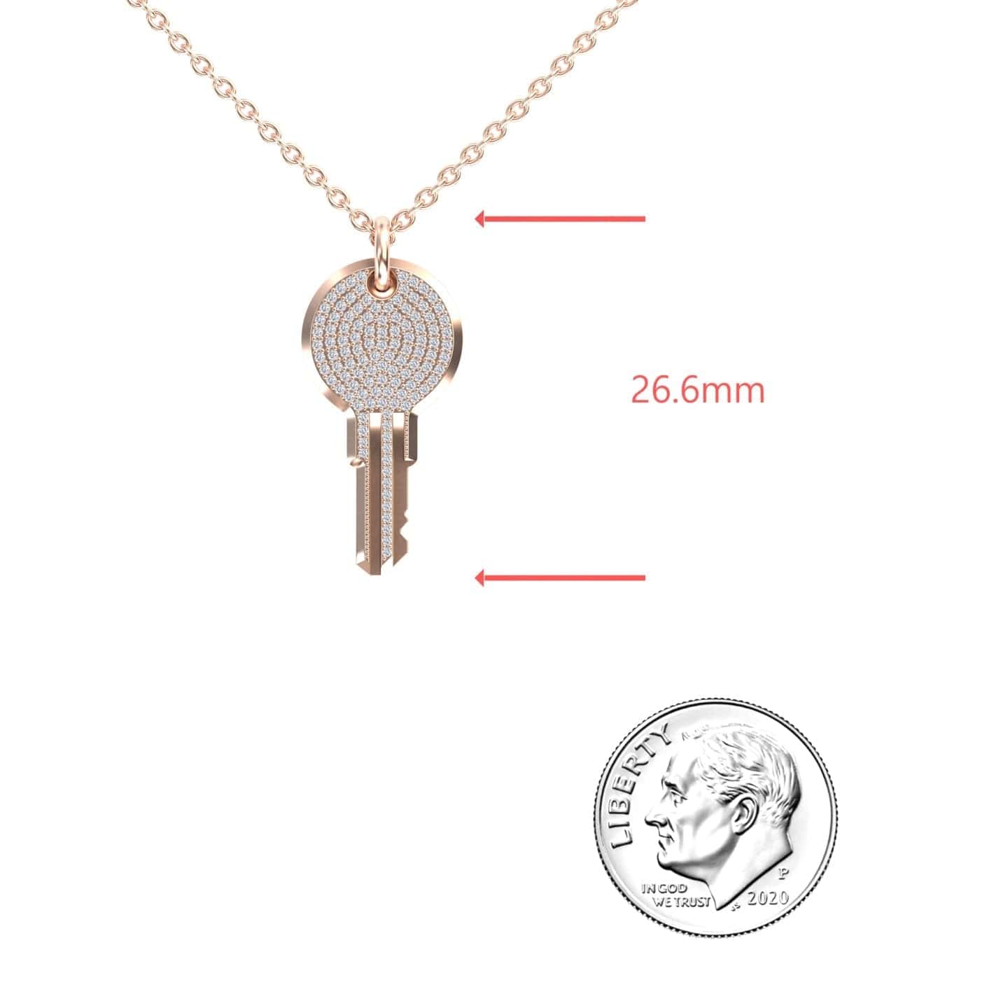 White Diamond Pave Key Necklace - Jayashree
