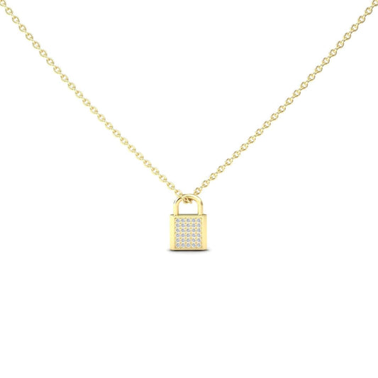 White Diamond Lock Necklace - Samira