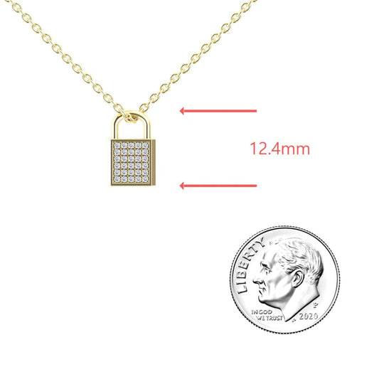 White Diamond Lock Necklace - Samira