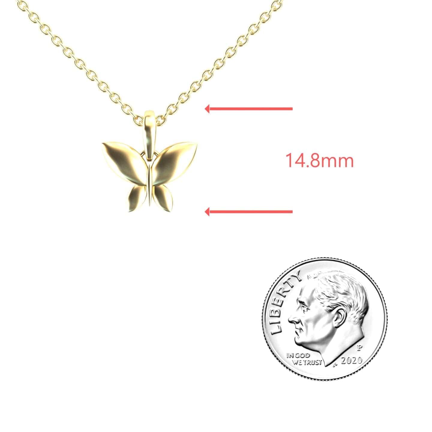 Minimalist Gold Butterfly Charm Necklace - Alessandra