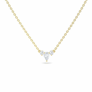 White Diamond Three-Stone Necklace - Jina