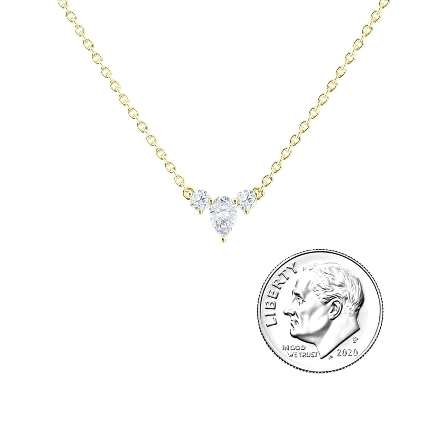 White Diamond Three-Stone Necklace - Jina