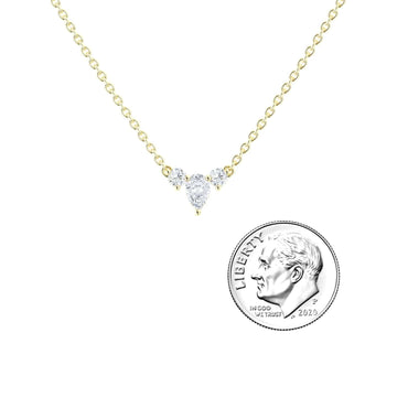 White Diamond Three-Stone Necklace - Jina