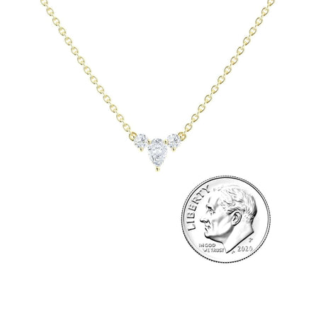 White Diamond Three-Stone Necklace - Jina