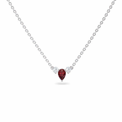 Ruby & Diamond Three-Stone Necklace