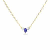 Tanzanite & Diamond Three-Stone Necklace - Jina