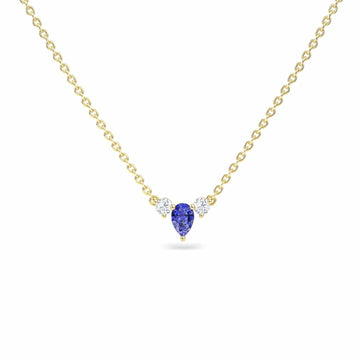 Tanzanite & Diamond Three-Stone Necklace - Jina