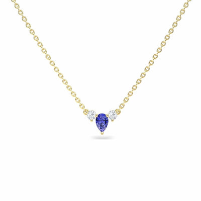 Tanzanite & Diamond Three-Stone Necklace