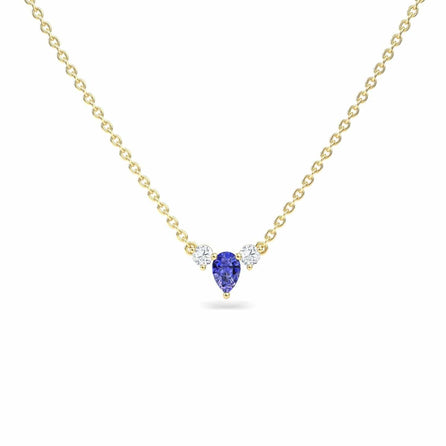 Tanzanite & Diamond Three-Stone Necklace - Jina
