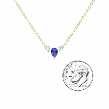 Tanzanite & Diamond Three-Stone Necklace - Jina