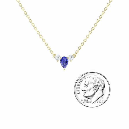 Tanzanite & Diamond Three-Stone Necklace - Jina