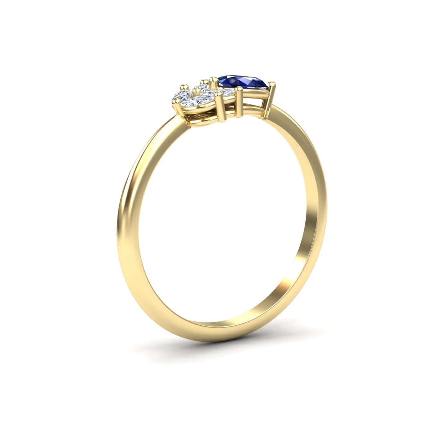 Blue Sapphire & Diamond Fancy Ring - Julia
