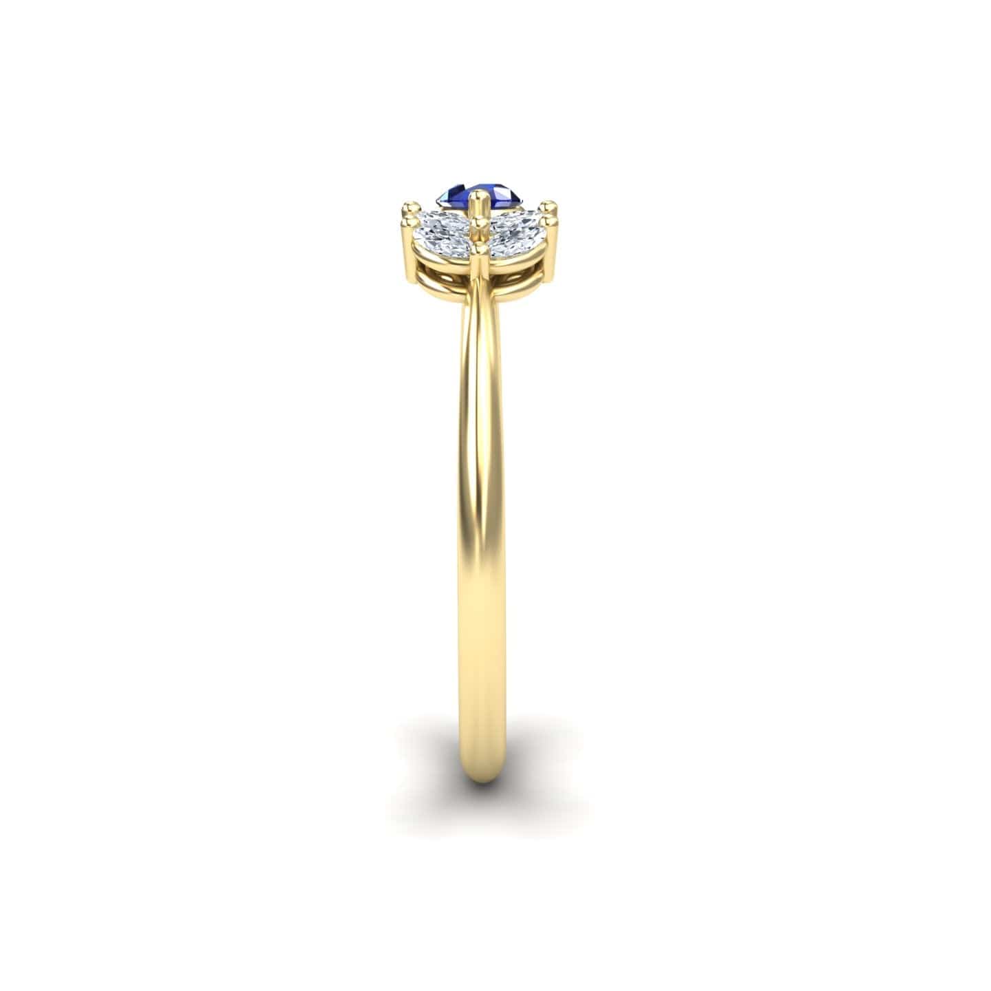 Blue Sapphire & Diamond Fancy Ring - Julia