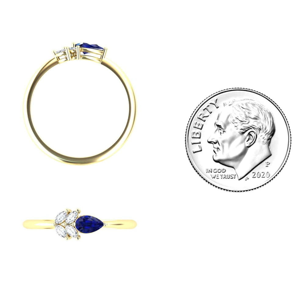 Blue Sapphire & Diamond Fancy Ring - Julia
