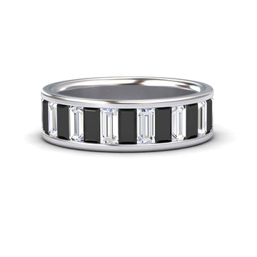 Black & White Diamond Channel-Set Eternity Band - Kyra