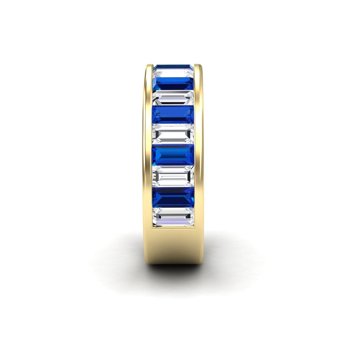 Blue Sapphire & Diamond Channel-Set Eternity Band - Kyra
