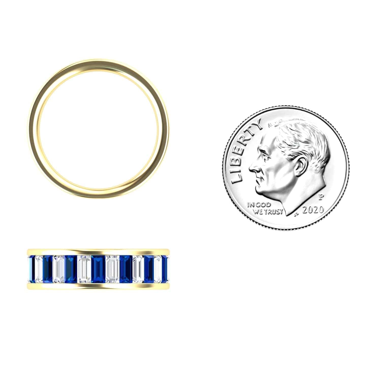 Blue Sapphire & Diamond Channel-Set Eternity Band - Kyra