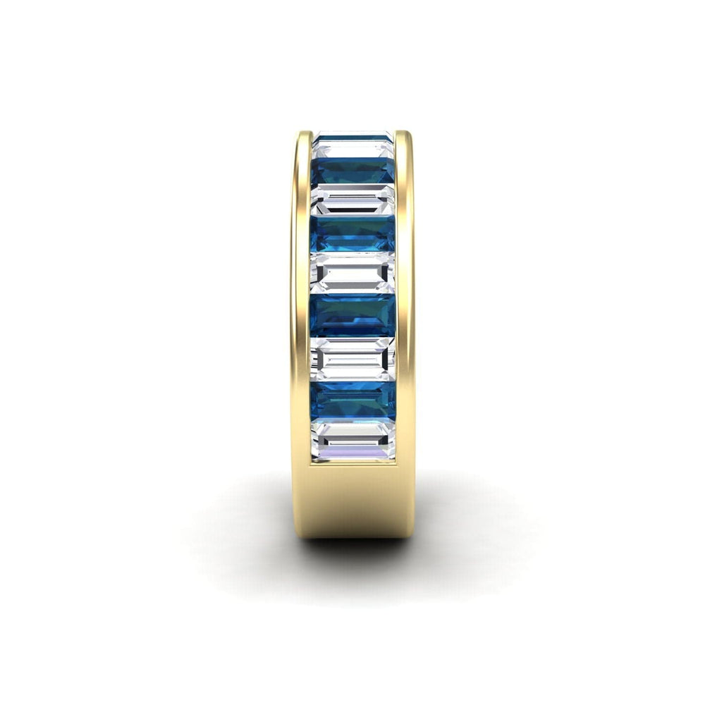 London Blue Topaz & Diamond Channel-Set Eternity Band - Kyra